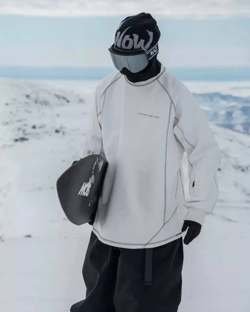 Ski Wear Loose-Fit Fleece-Lined Indoor Ski Sweatshirt -Unisex - Image 8