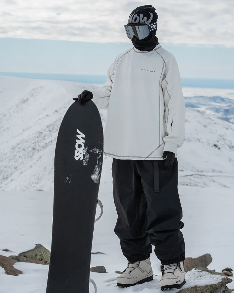 Ski Wear Loose-Fit Fleece-Lined Indoor Ski Sweatshirt -Unisex - Image 9