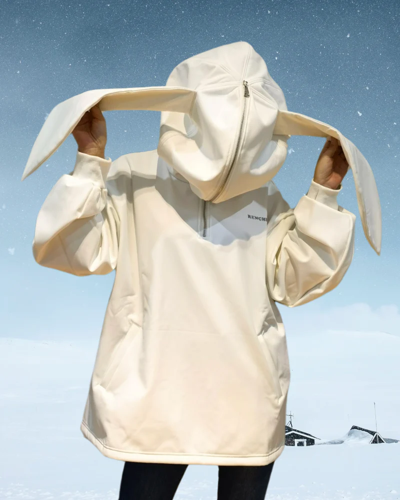 Ski Wear Outdoor Adorable Bunny Ears Warm Hoodie -Unisex - Image 11