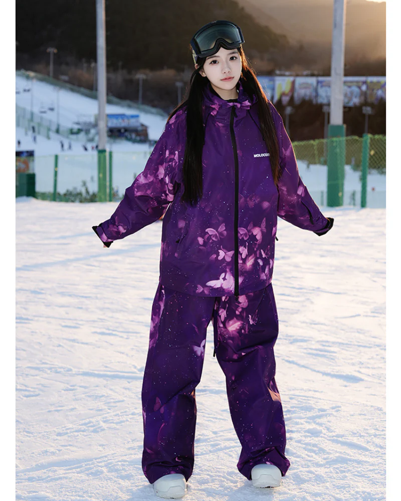 Ski Wear Purple Butterfly Snow Suit -Unisex - Image 8