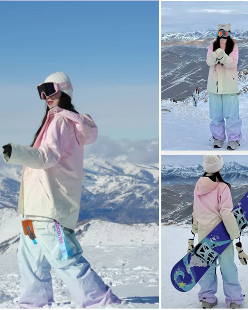 Ski Wear Snow Gear Rainbow Unicorn Snow Suit -Unisex - Image 4