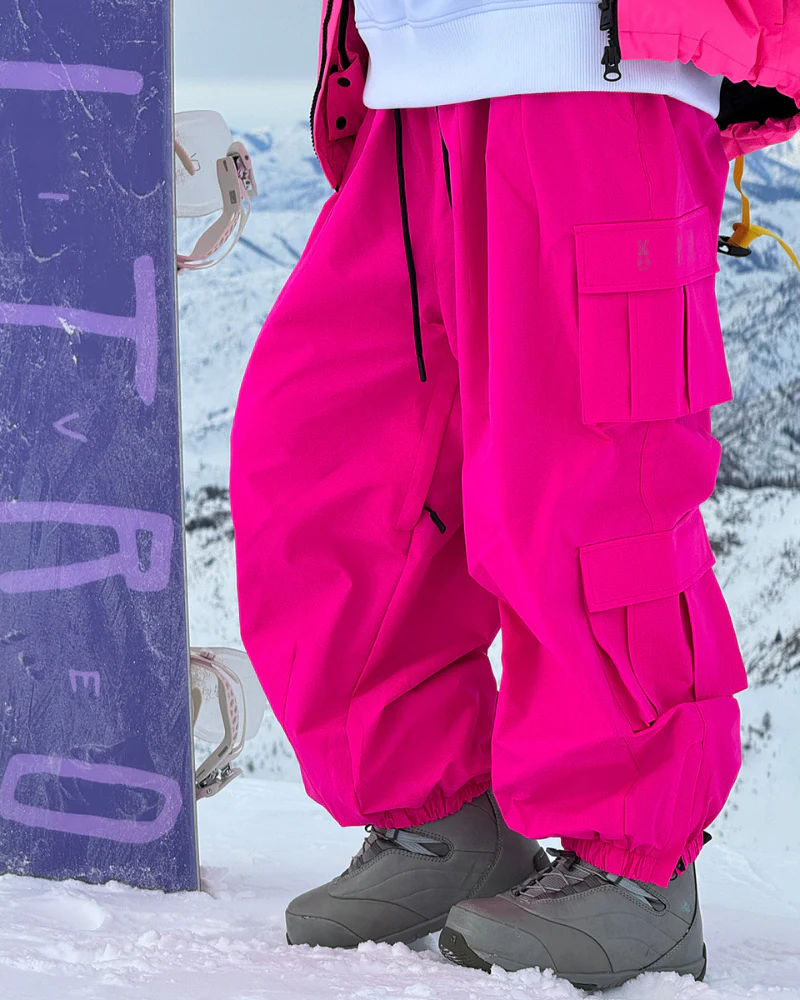 Ski Wear Snow Outfits Baggy Cargo Snow Pants - Unisex - Image 15