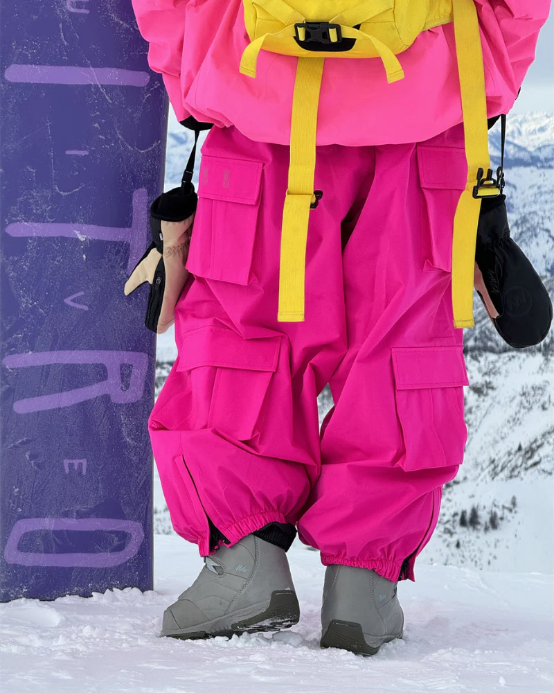 Ski Wear Snow Outfits Baggy Cargo Snow Pants - Unisex - Image 16