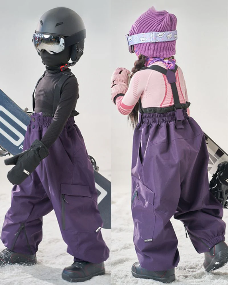 Ski Wear Snowboard 3L Thick Kids Ski Bibs - Image 6