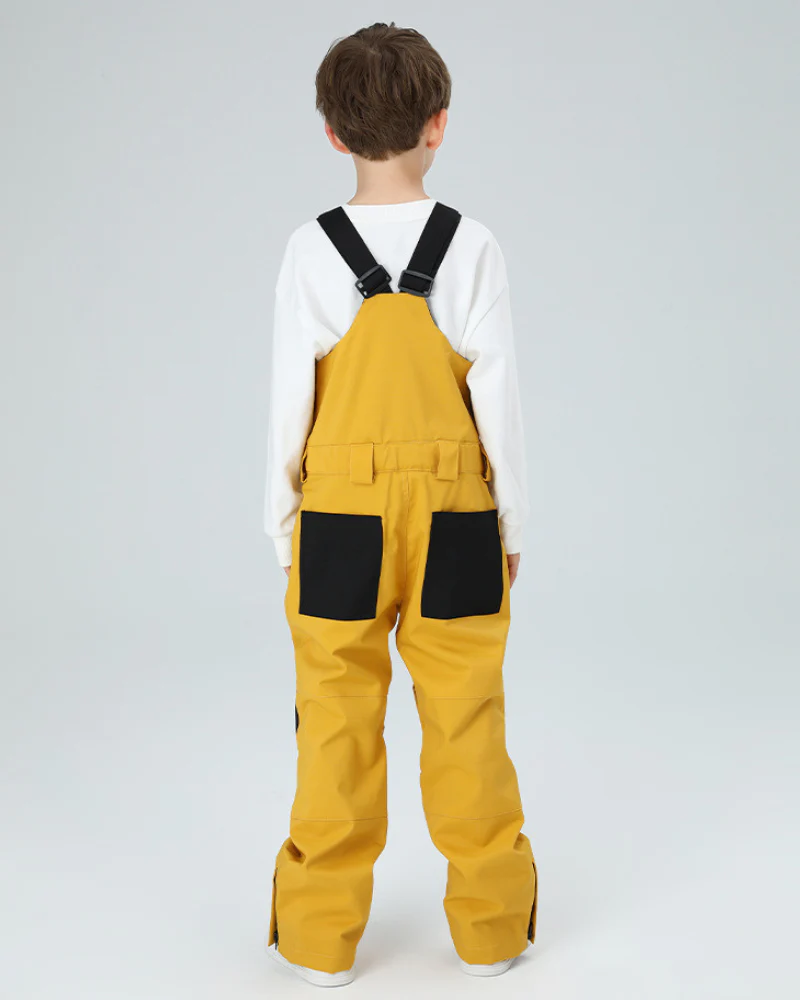 Ski Wear Snowboard Gear Color-Block Kids Ski Bib - Image 8