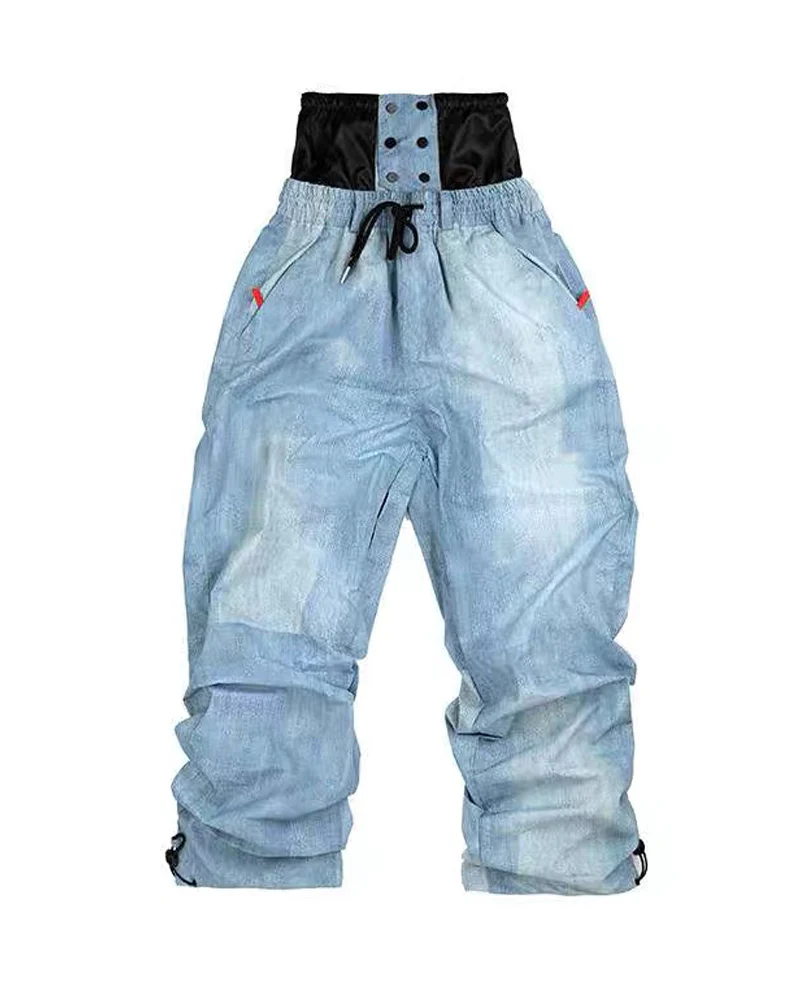 Ski Wear Windproof Blue Denim Snow Suit - Unisex - Image 9