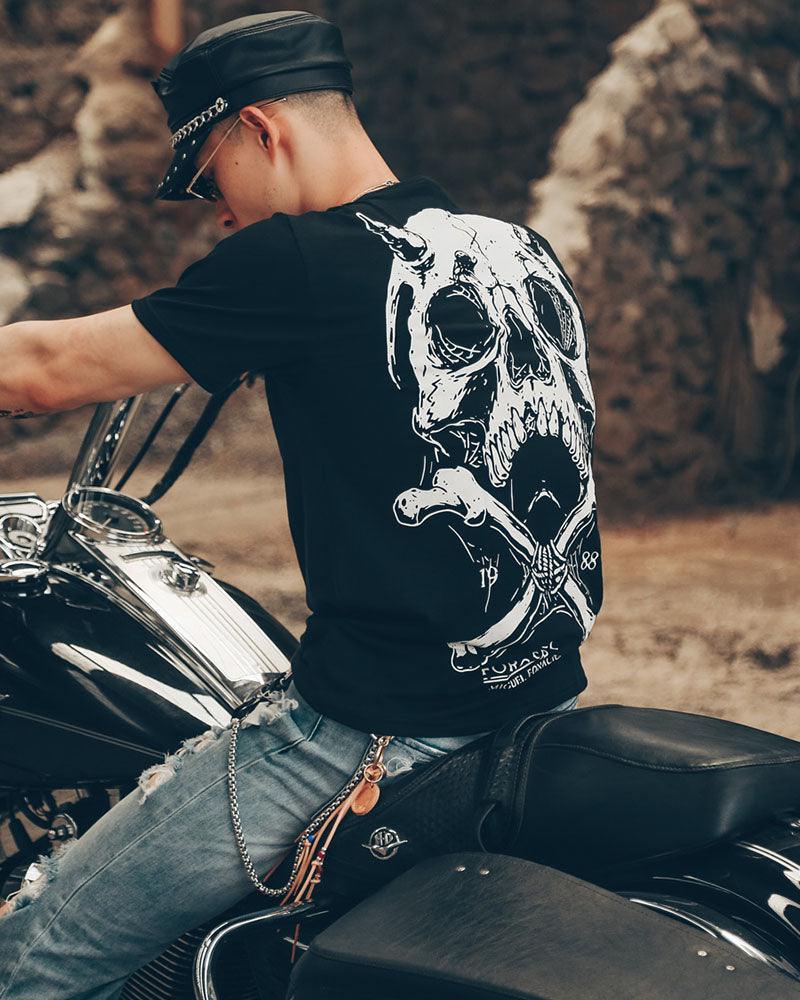 Skull Pioneer Rock Punk Graphic T-Shirt - Image 9