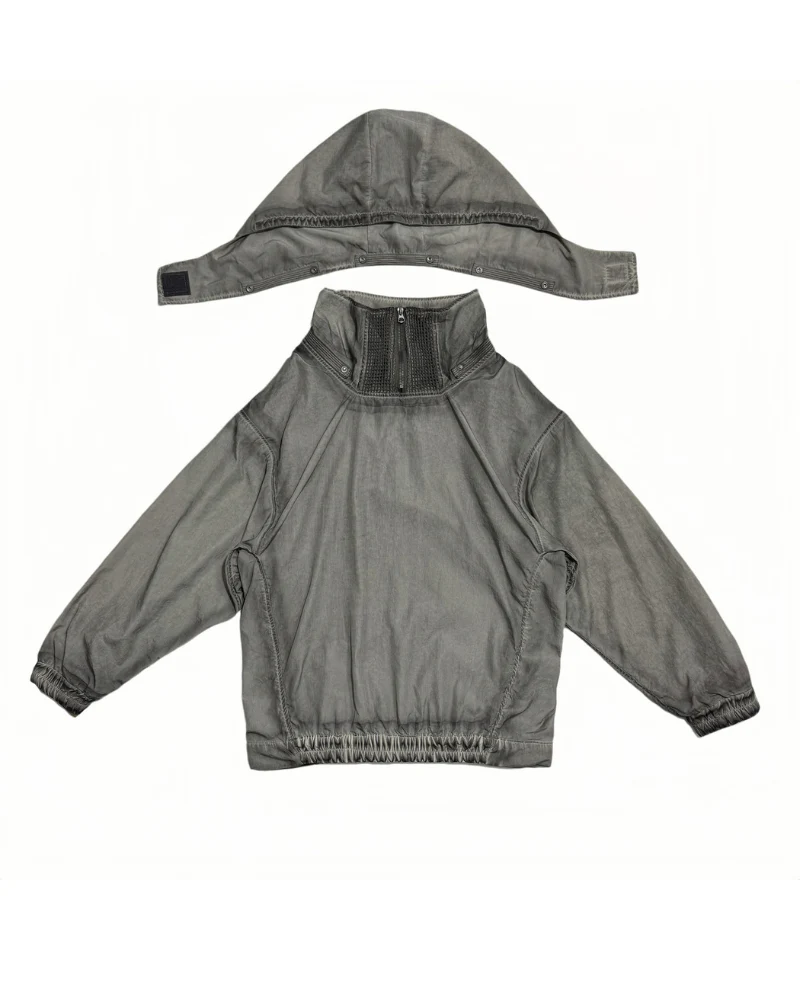 Steampunk Post-Apocalyptic Outdoor Distressed Stand Collar Hoodie - Image 18