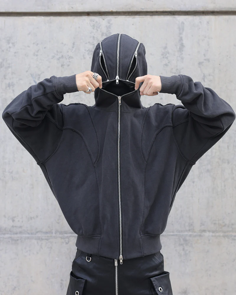 Street Full Zip Mask Y2K Hoodie Jacket - Image 4
