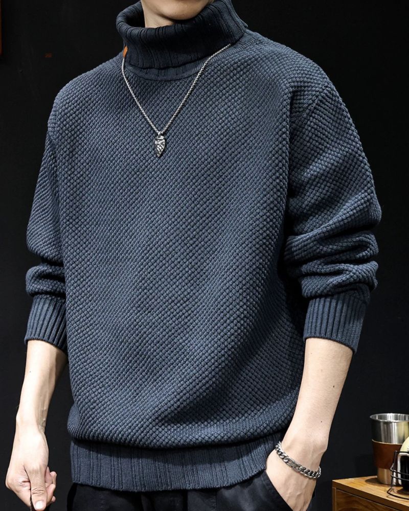 Street Oversize Knit Turtleneck Sweater - Image 4
