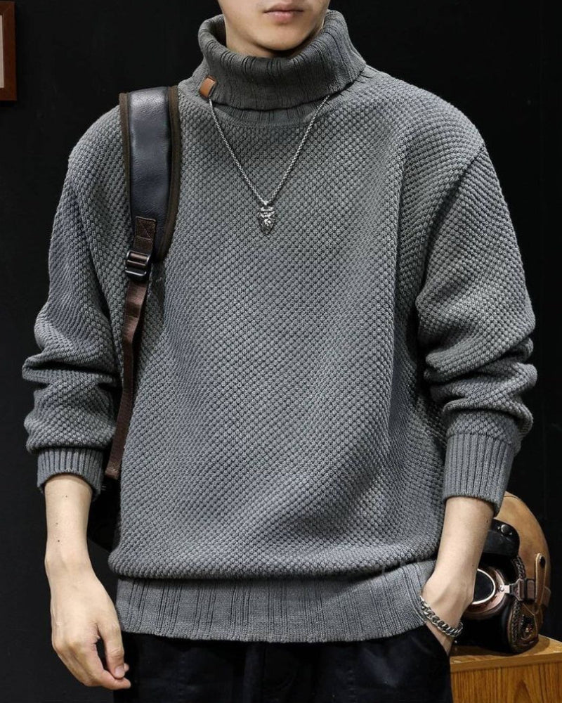 Street Oversize Knit Turtleneck Sweater - Image 6