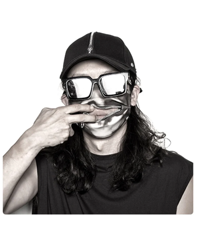 Street Punk Zipper Black Baseball Cap - Image 4