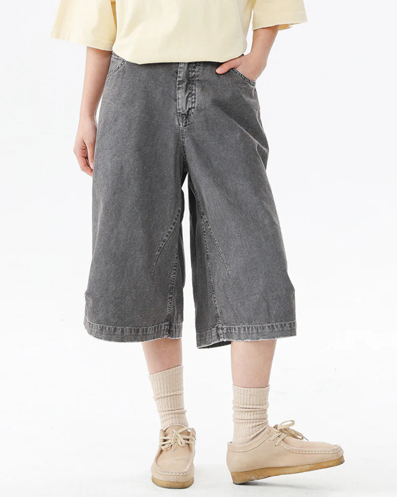 Street Unisex Denim-Look Shorts | Baggy Jorts - Image 3