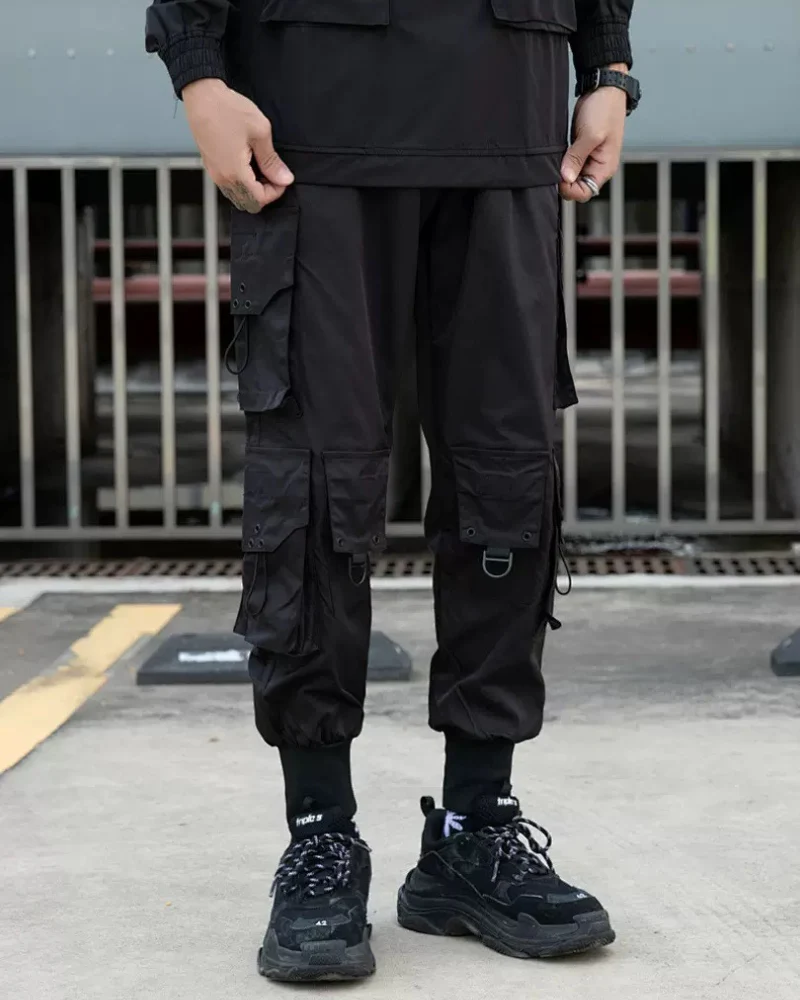 Streetwear Black Multi-Pocket Cargo Pants - Image 6