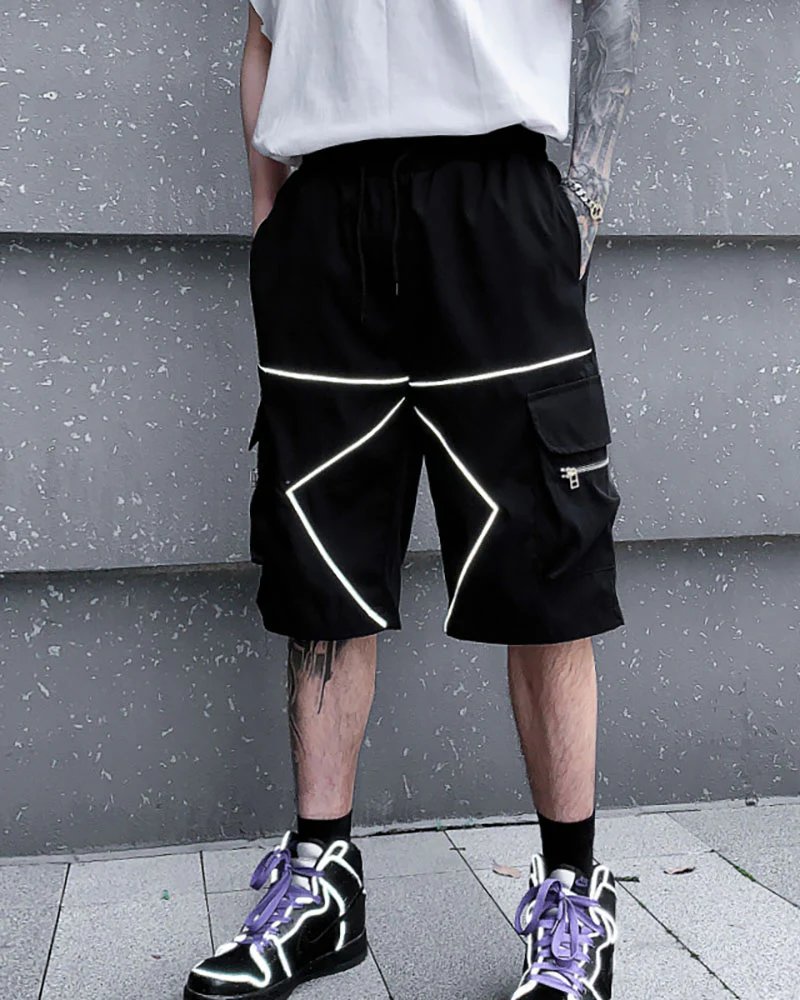 Streetwear Combat Reflective Cargo Shorts - Image 3