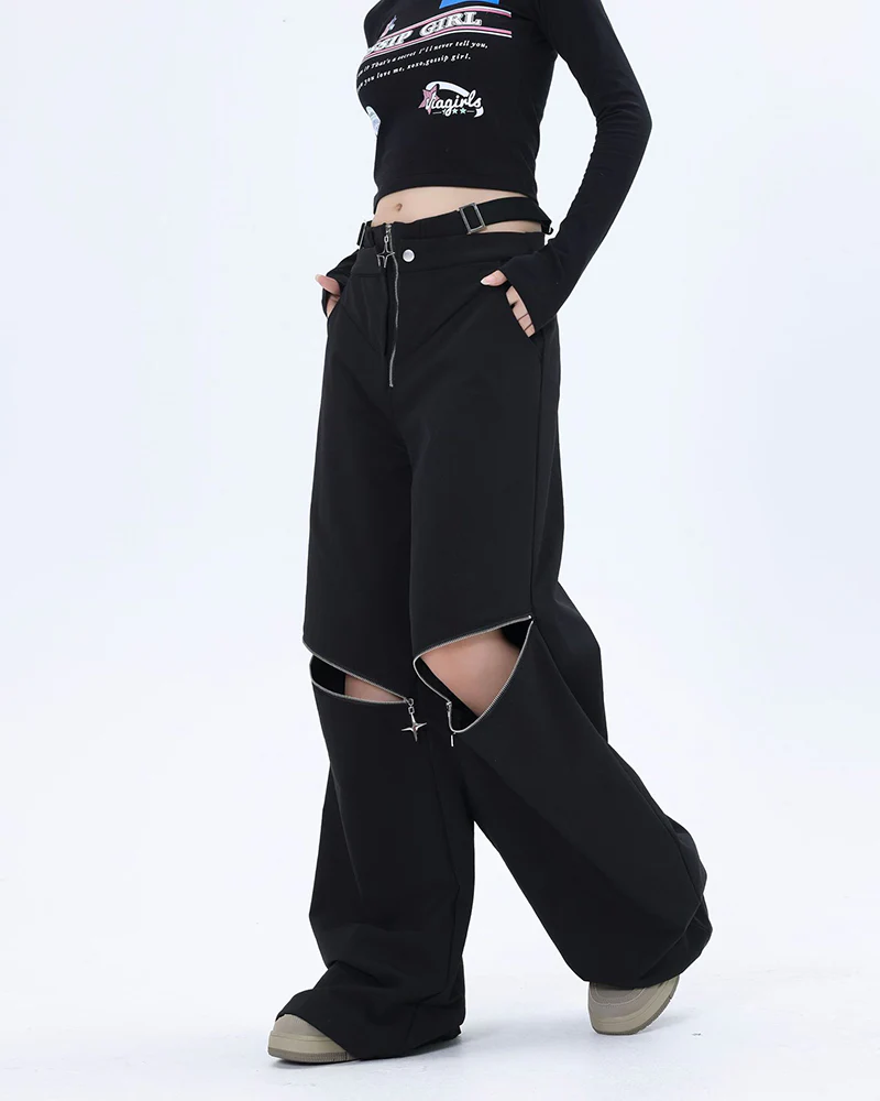Streetwear Dual-wearable Zippered Cargo Pants - Image 5