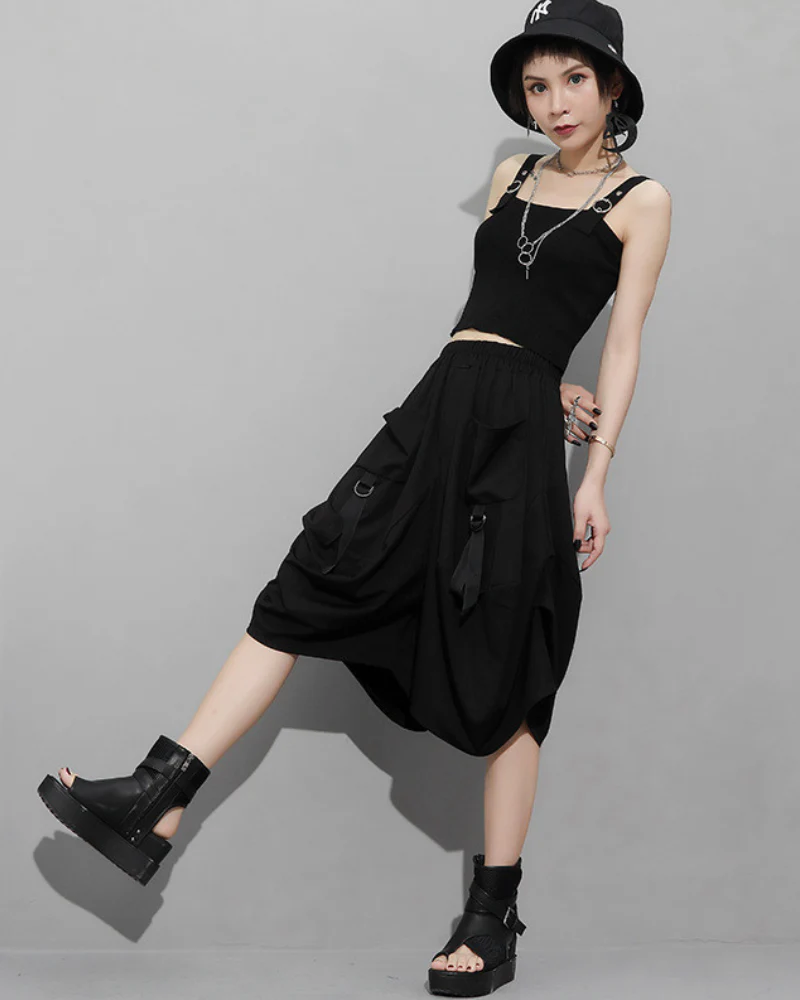Streetwear Hip-Hop Cargo Skirt Pants - Image 6