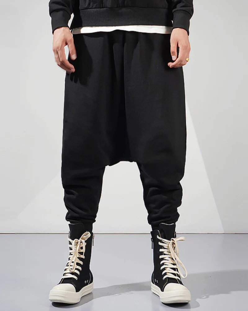 Streetwear Loose Drop-Crotch Hakama Pants - Image 5