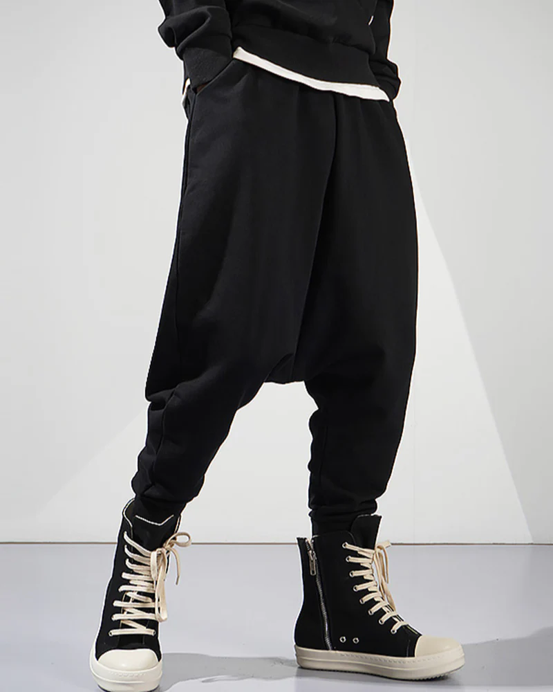 Streetwear Loose Drop-Crotch Hakama Pants - Image 6