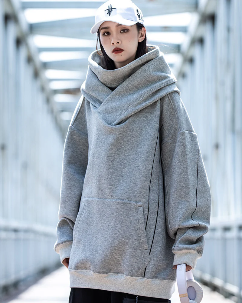 Streetwear Turtleneck Unisex Hoodie - Image 13
