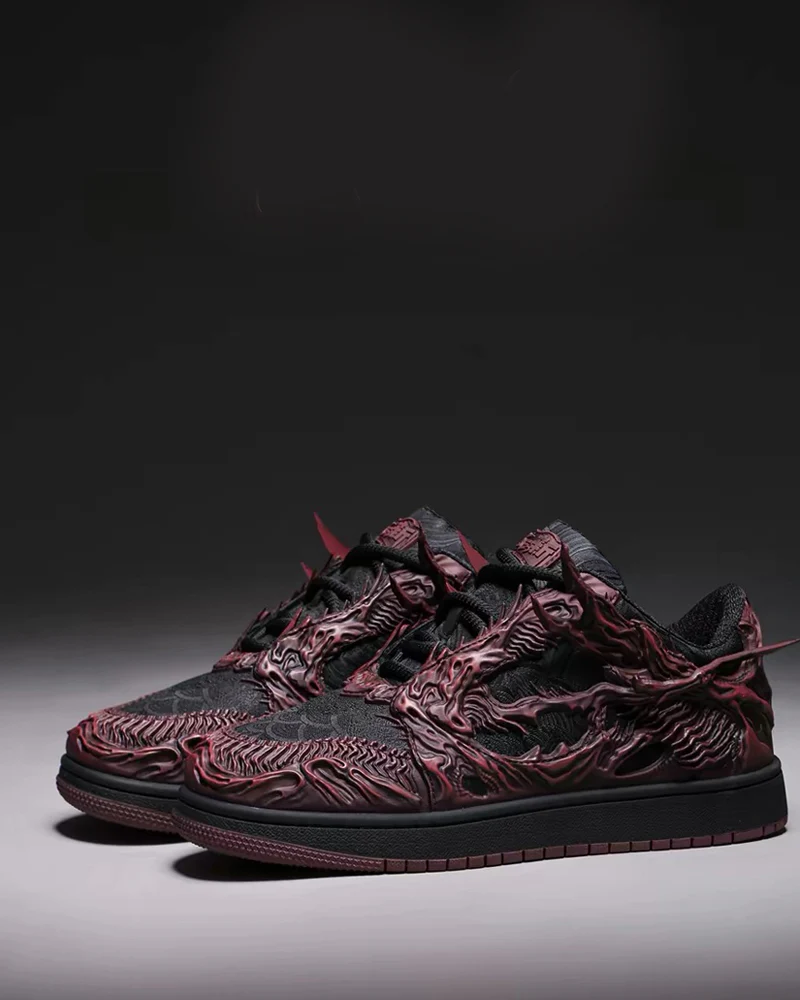 Techwear Armor-Textured Low-Top Sneakers - Image 16