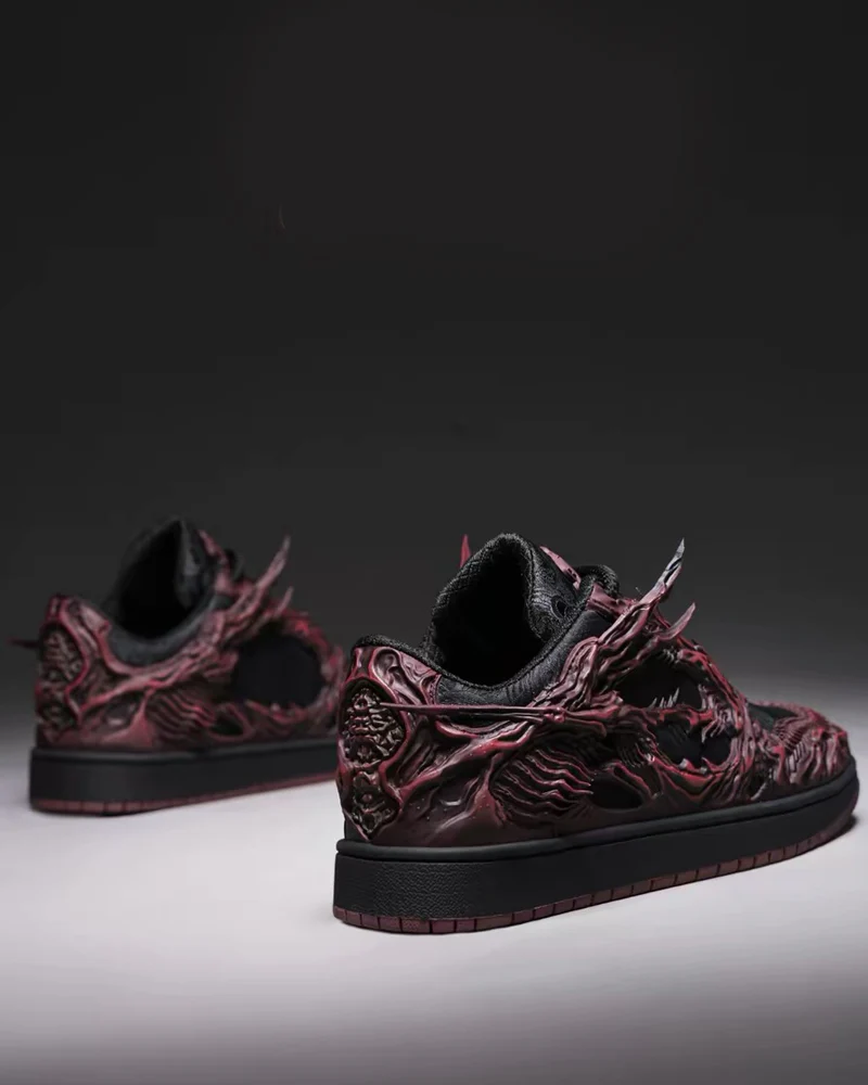 Techwear Armor-Textured Low-Top Sneakers - Image 17