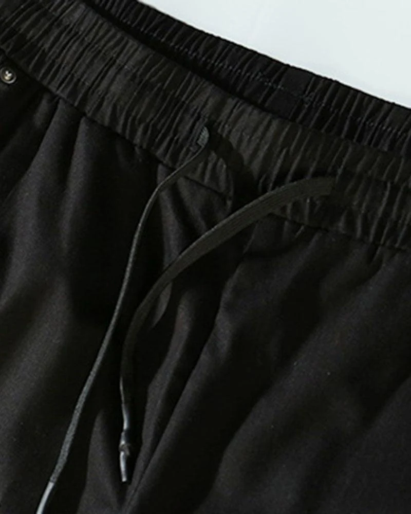 Techwear Black Slim Cargo Jogger Pants - Image 7