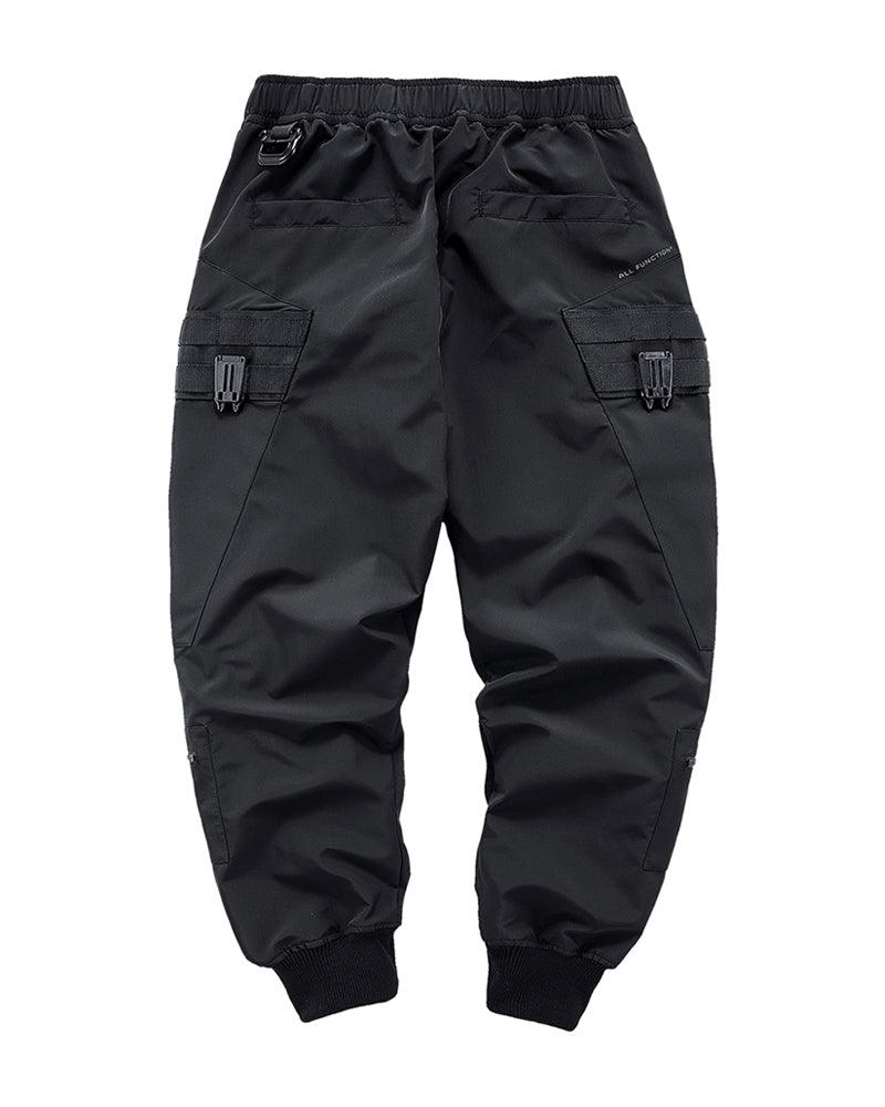 Techwear Black Zip Pocket Cargo Pants - Image 2