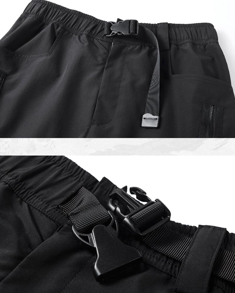 Techwear Black Zip Pocket Cargo Pants - Image 6