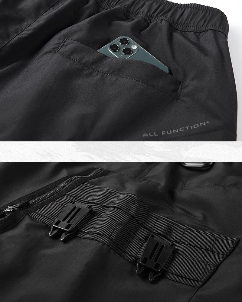 Techwear Black Zip Pocket Cargo Pants - Image 8