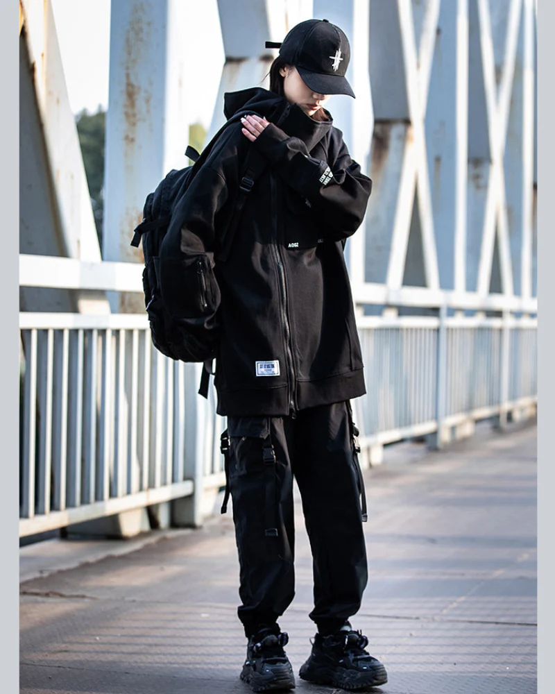 Techwear Cardigan Unisex Zip Up Hoodie - Image 11