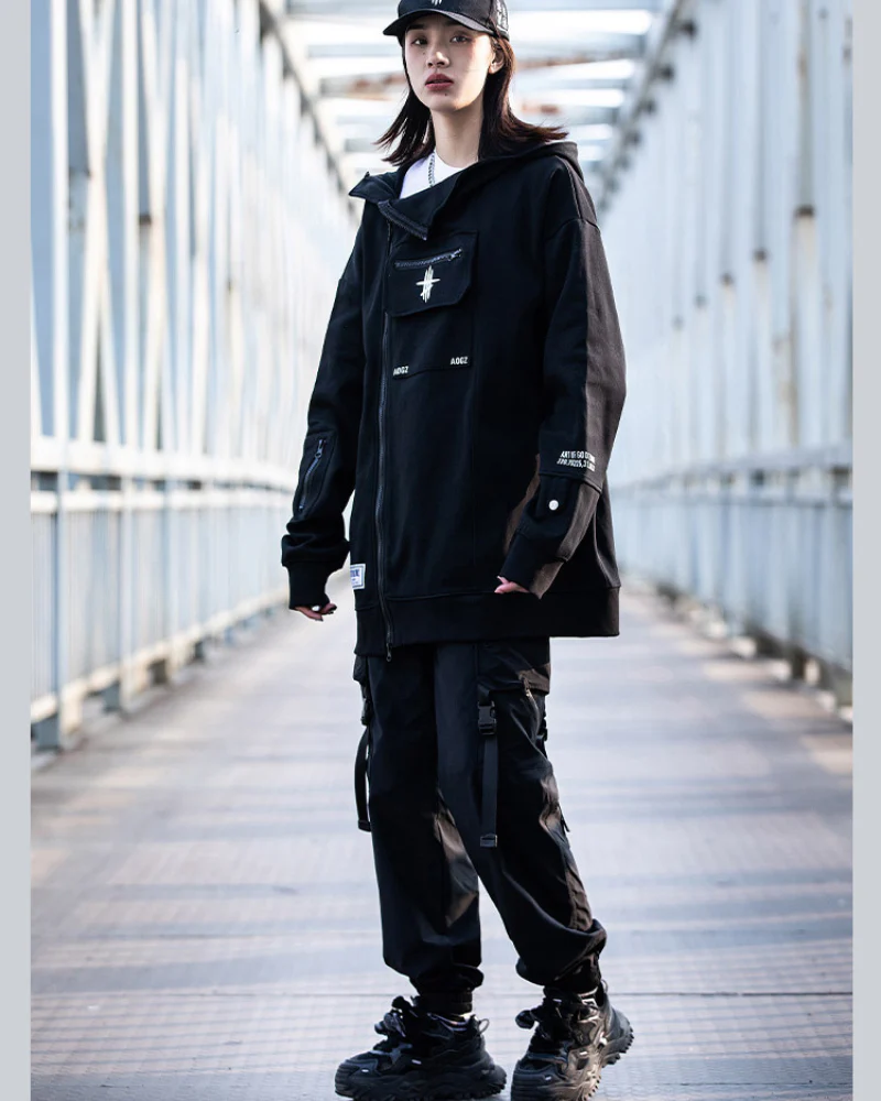Techwear Cardigan Unisex Zip Up Hoodie - Image 12