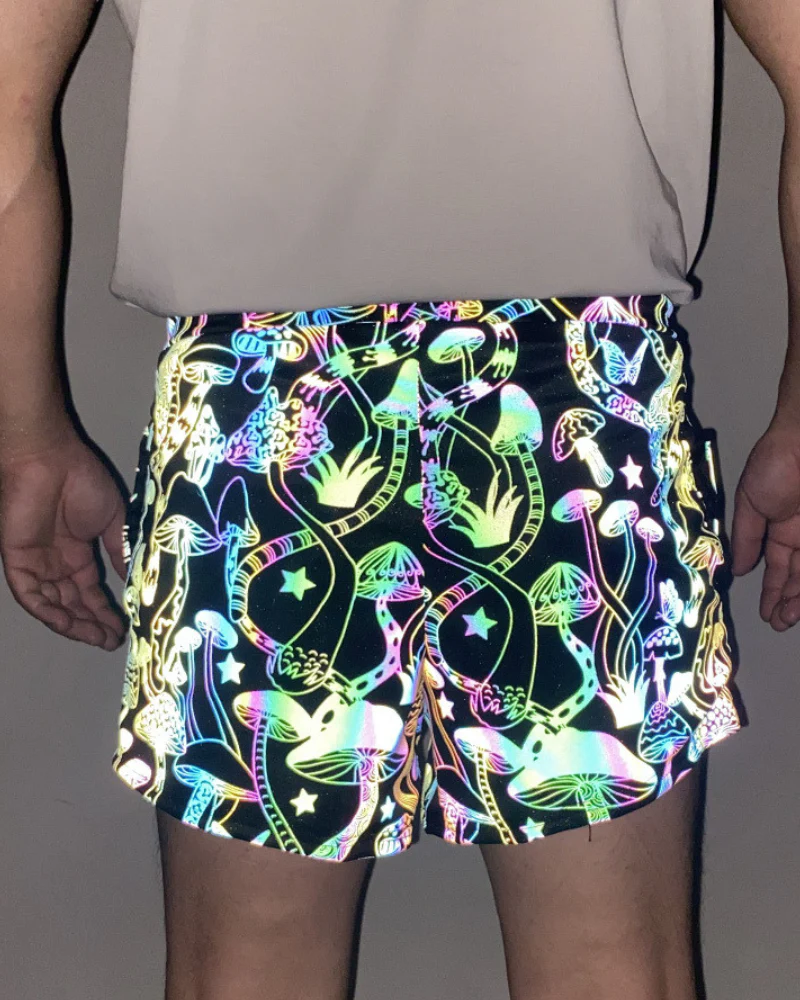 Techwear Colorful Reflective Mens Running Shorts - Image 5