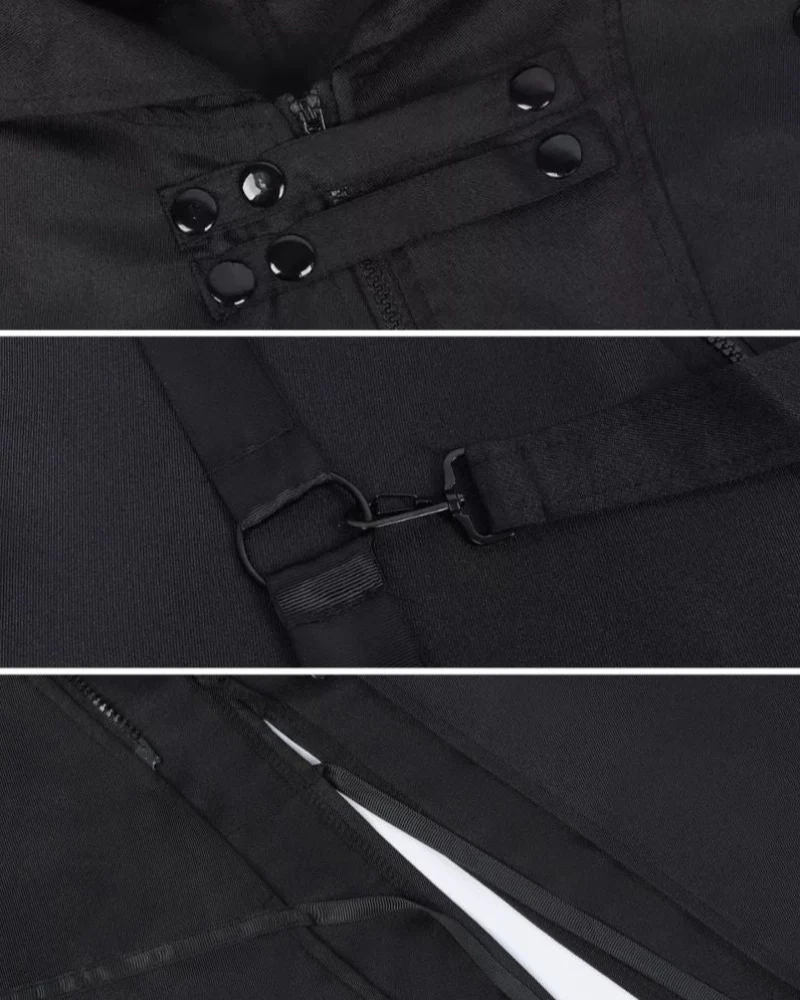 Techwear Cosplay Costume Sleeveless Long Coat - Image 4
