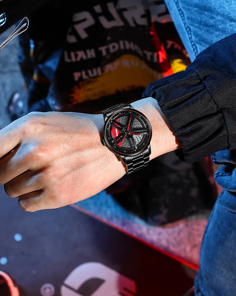 Techwear Fast & Furious Car Wheel Non Spinning Watch - Image 17