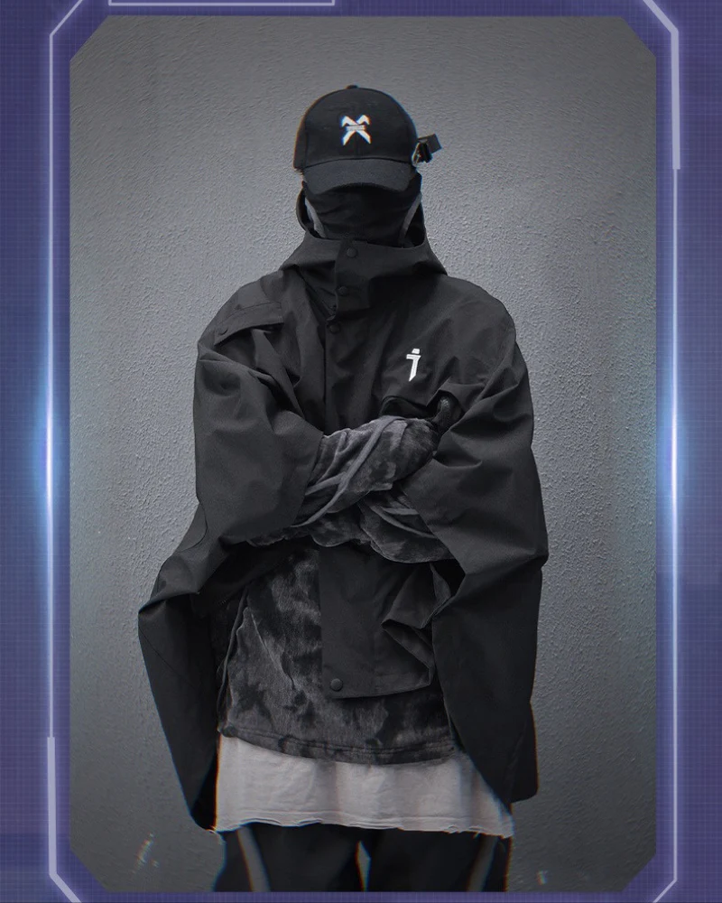 Techwear Functional Cape Jacket - Image 9