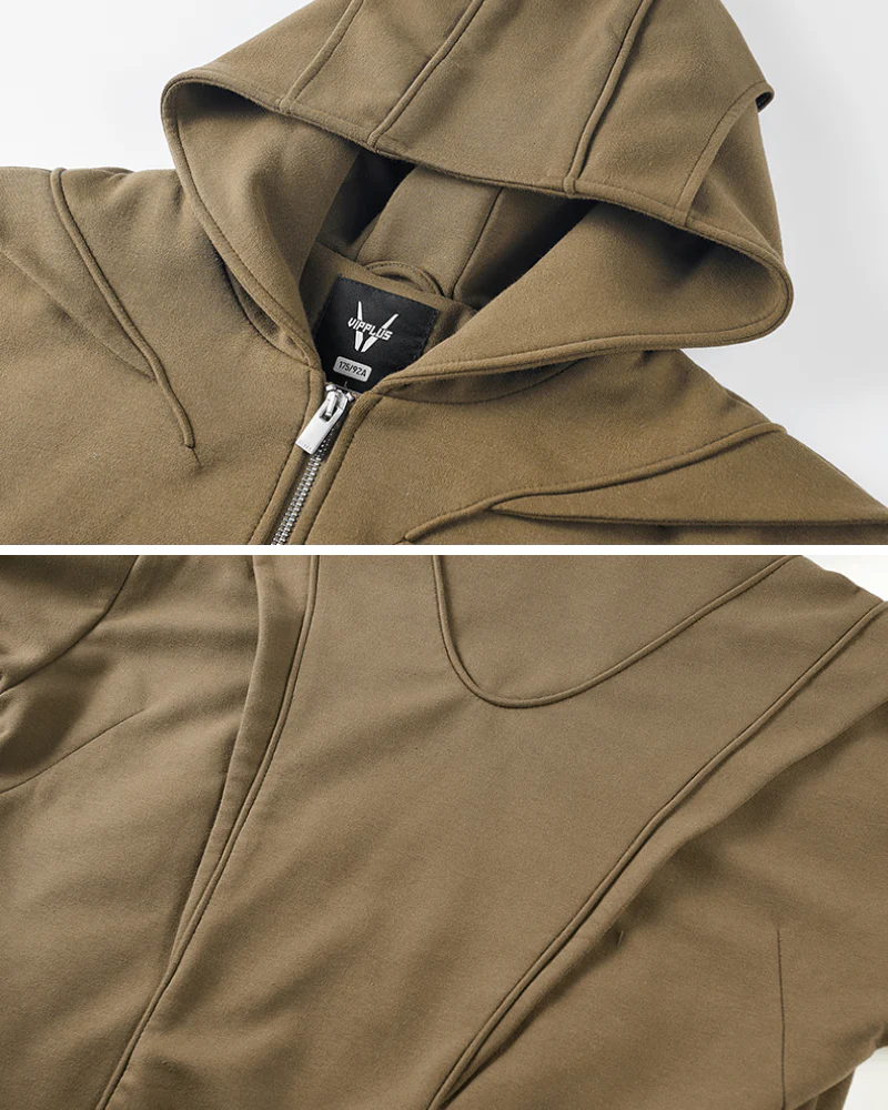 Techwear Multilayer Tactical Zip-up Hoodie - Image 6