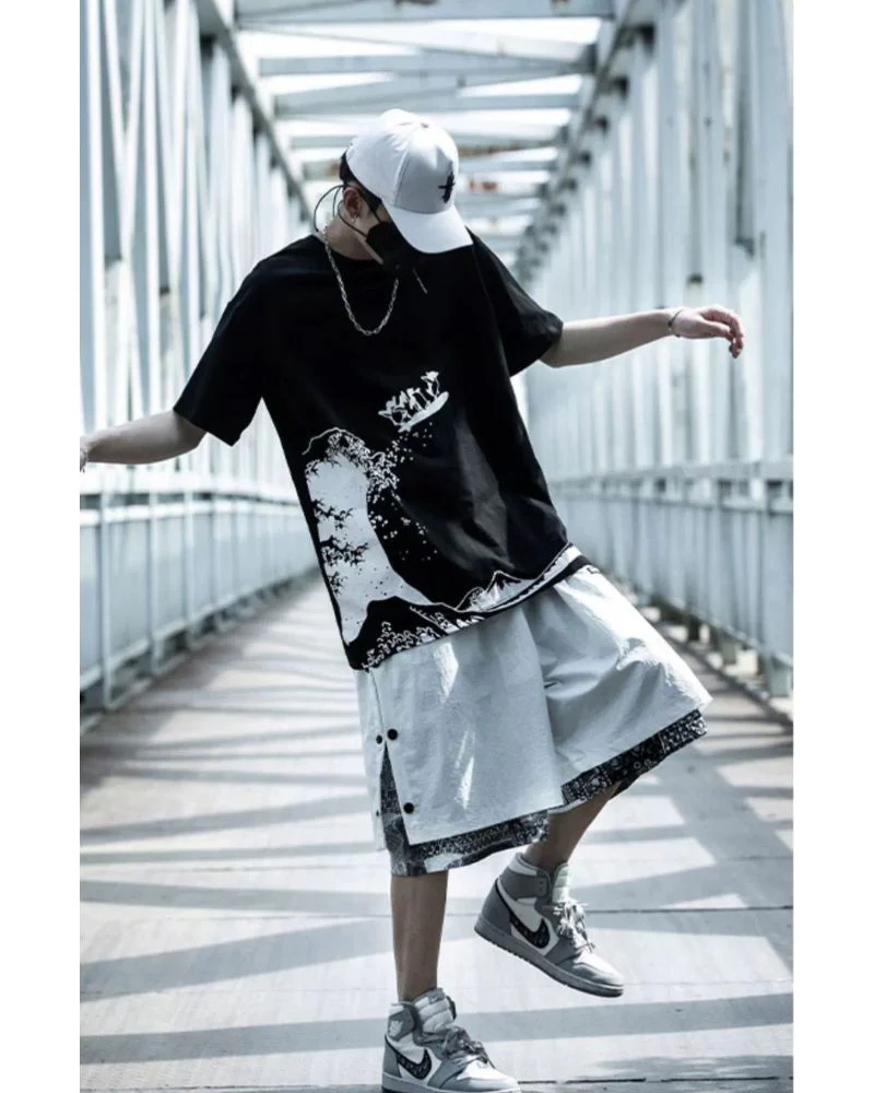 Techwear Patchwork Men Cargo Shorts - Image 9