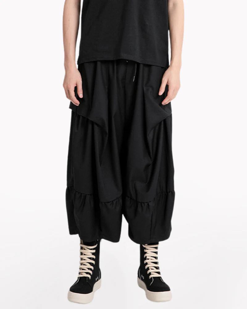 Techwear Pleated Hakama Pants - Image 3