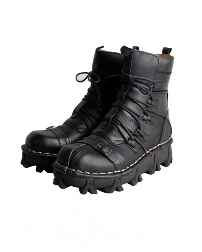 Techwear Punk Style Unisex Motorcycle Riding Boots - Image 3