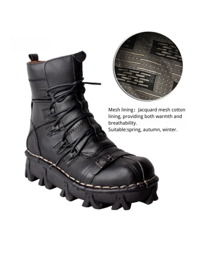 Techwear Punk Style Unisex Motorcycle Riding Boots - Image 4