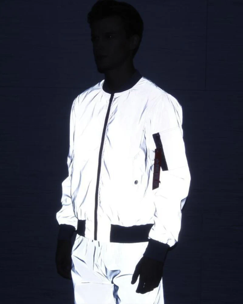 Techwear Silver Reflective Flight Jacket - Image 2