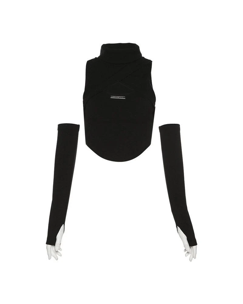 Techwear Turtleneck Cutout Top - Image 2