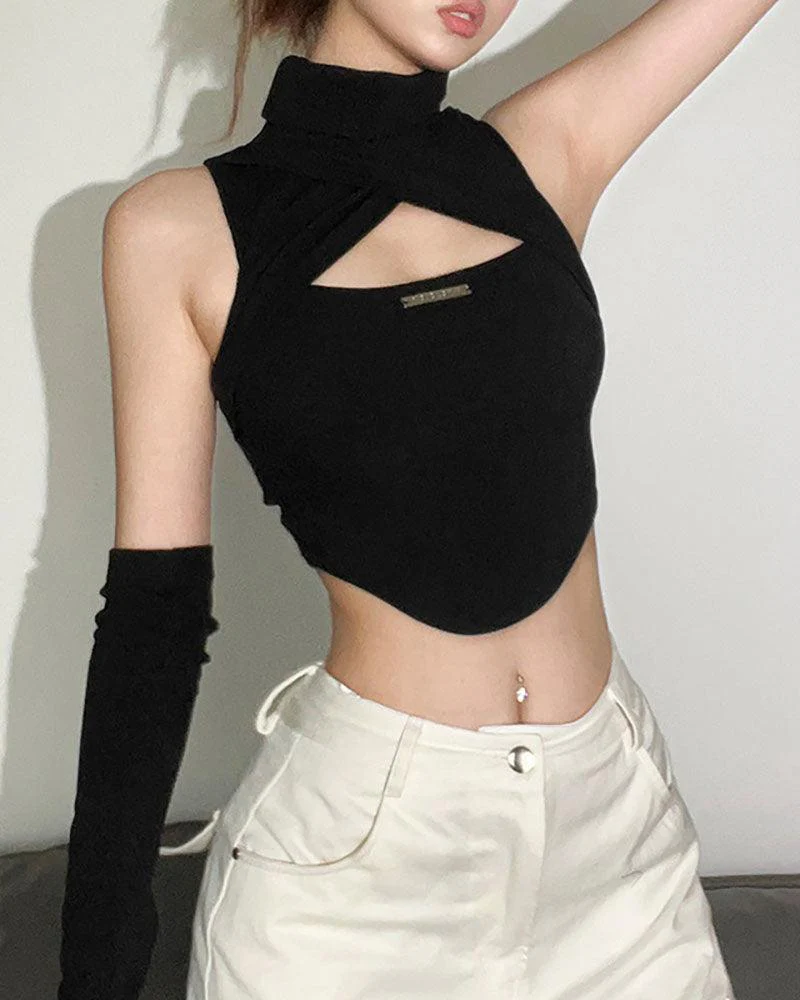 Techwear Turtleneck Cutout Top - Image 3