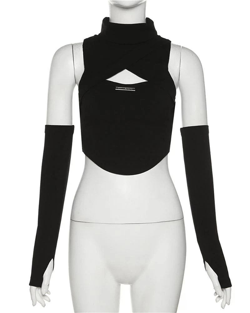 Techwear Turtleneck Cutout Top - Image 8