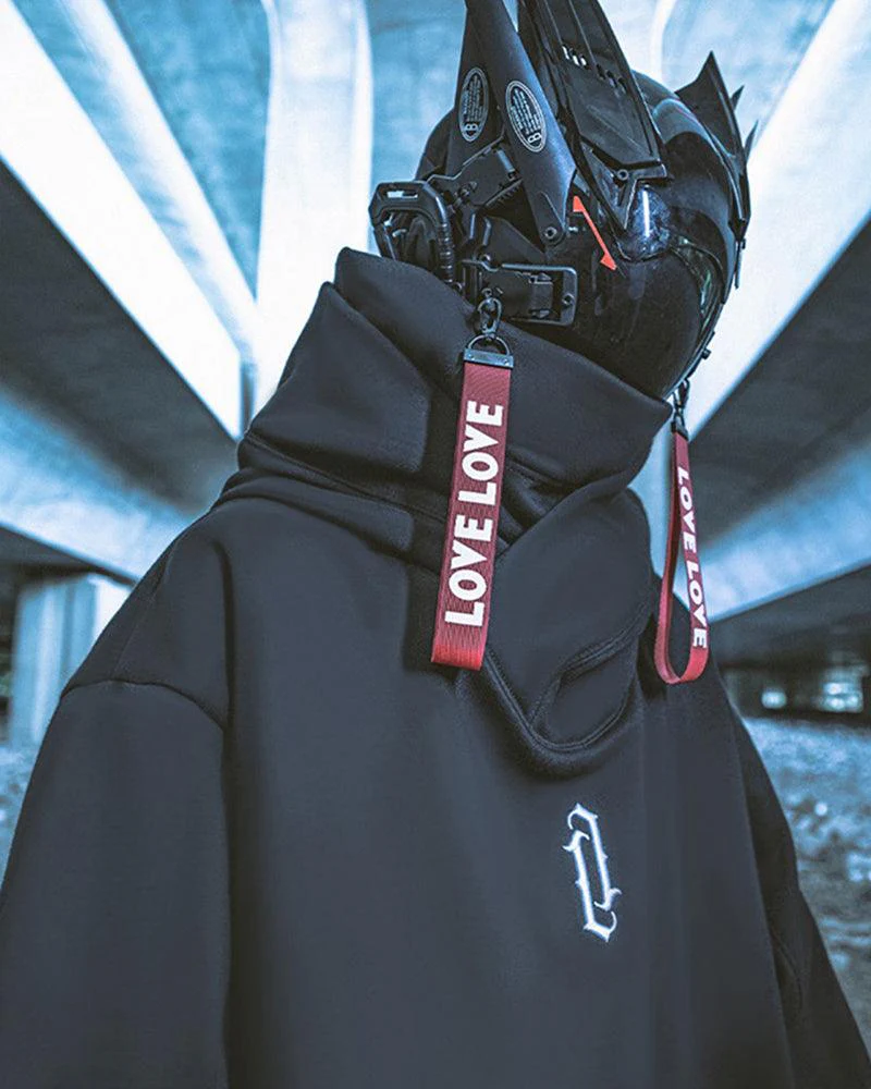Techwear Unisex Turtleneck Scarf Mask Hoodie - Image 15