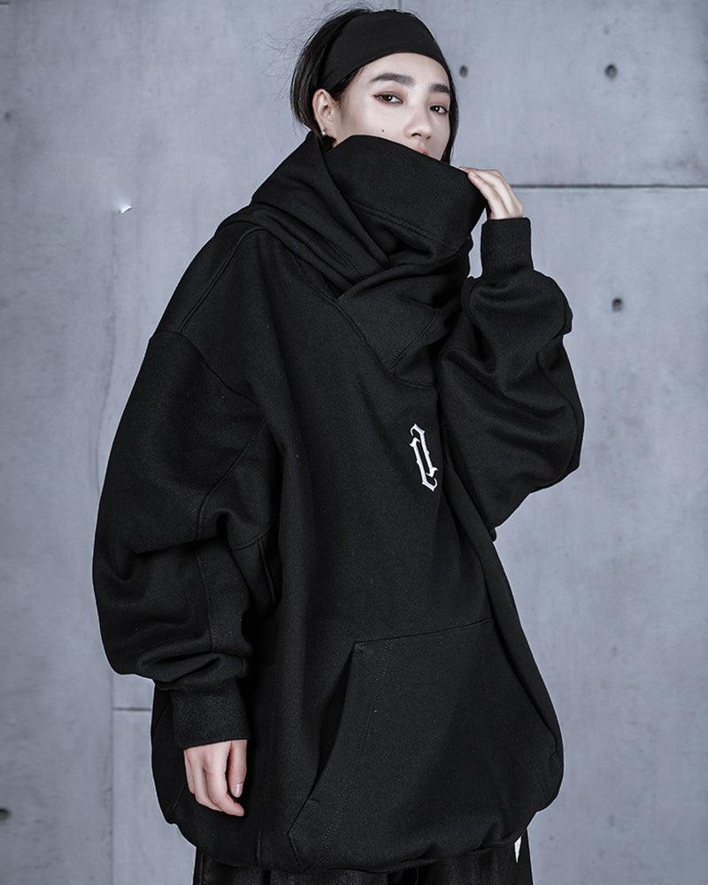 Techwear Unisex Turtleneck Scarf Mask Hoodie - Image 9