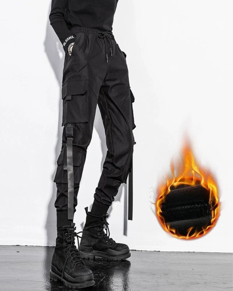 Techwear Women Black Slim Cargo Pants - Image 8