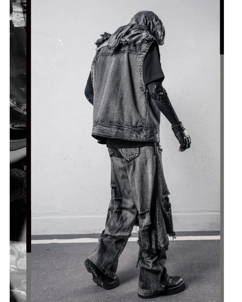 Wasteland Dual-Layer Frayed Hem Ripped Jeans - Image 7