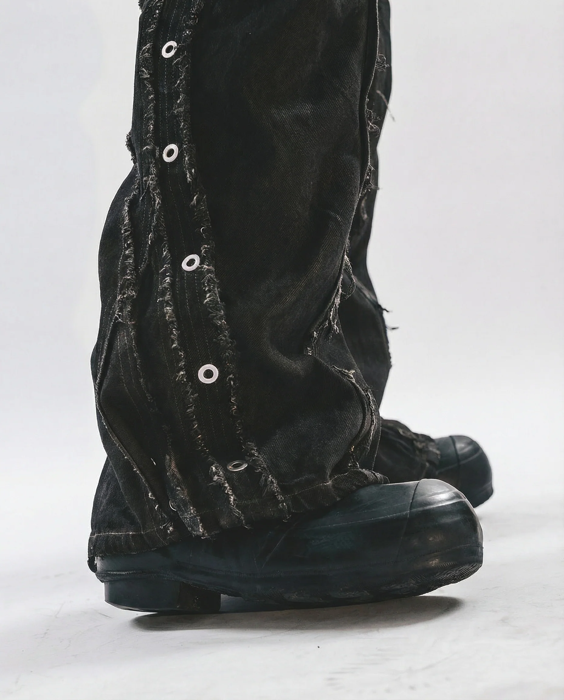 Wasteland Streetwear Distressed Cotton Wide Leg Cargo Pants - Image 6